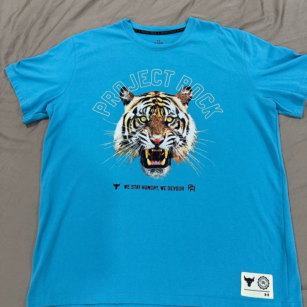 Under Armour Project Rock Blue Tiger T-Shirt